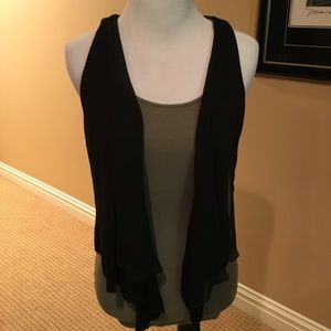 Black vest w/layered look on front